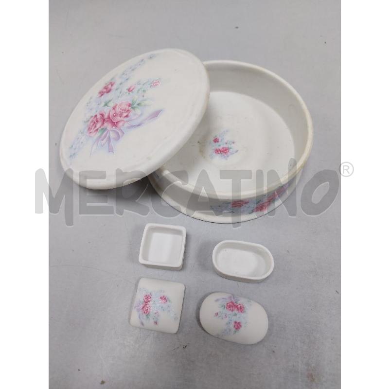 PORTA GIOIE LIMOGES BCO FIORI ROSA 3PZ | Mercatino dell'Usato Avigliana 2