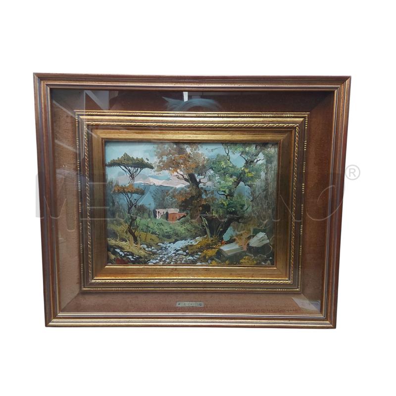 QUADRO E CANO' OLIO SU TAVOLETTA PAESAGGIO | Mercatino dell'Usato Avigliana 1