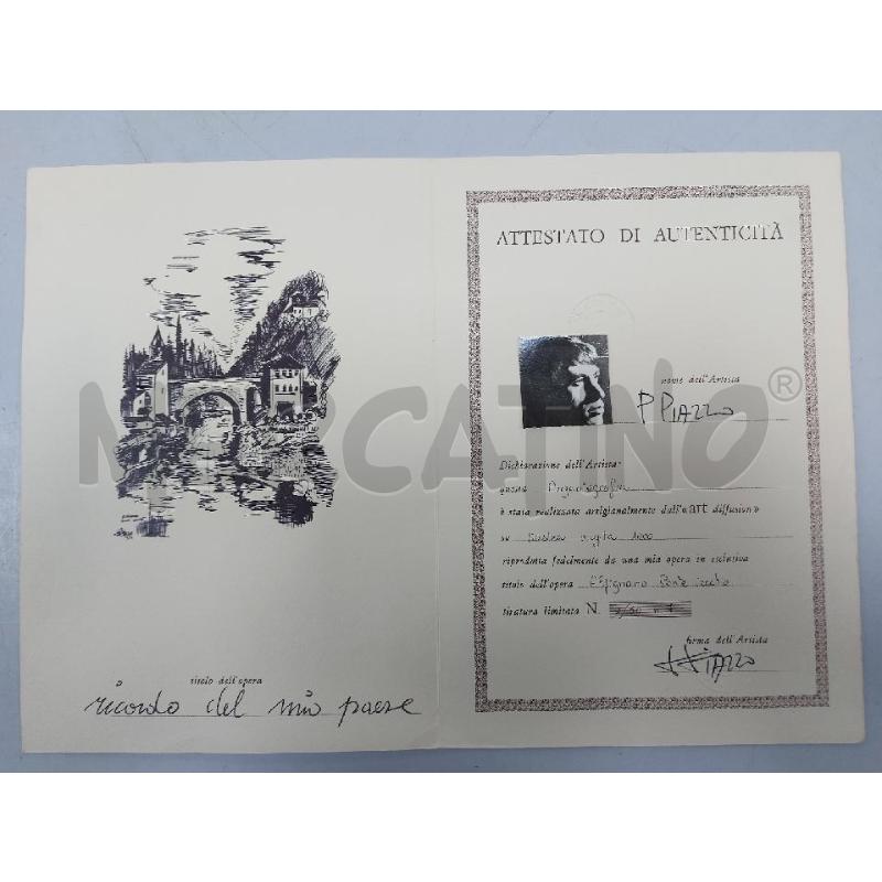 QUADRO PIERANGELO PIAZZO + CERTIFICATO + LIBRO | Mercatino dell'Usato Avigliana 2