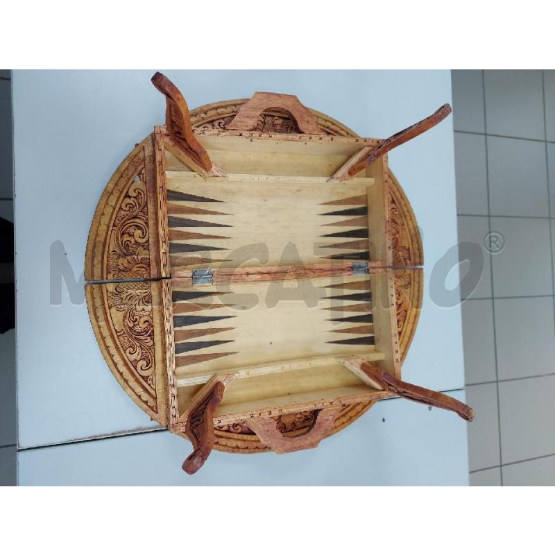 SCACCHIERA IN LEGNO FATTA A MANO INDONESIANA | Mercatino dell'Usato Avigliana 1