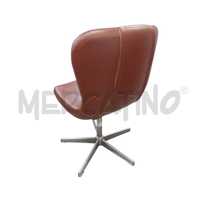 SEDIA DESIGN SPACE AGE ANNI '60 - ECOPELLE MARRONE | Mercatino dell'Usato Avigliana 2