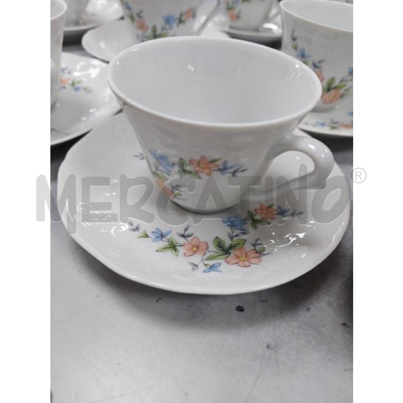 SERVIZIO CAFFE PORCELAINE DE SOLOGNE FIORELLINI ROSA AZZURRO | Mercatino dell'Usato Avigliana 2