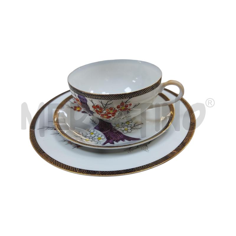 SERVIZIO DA TÉ IN FINISSIMA PORCELLANA CINESE PZ.21 - DECORO ALBERO FIORI ROSSI/BIANCO | Mercatino dell'Usato Avigliana 2