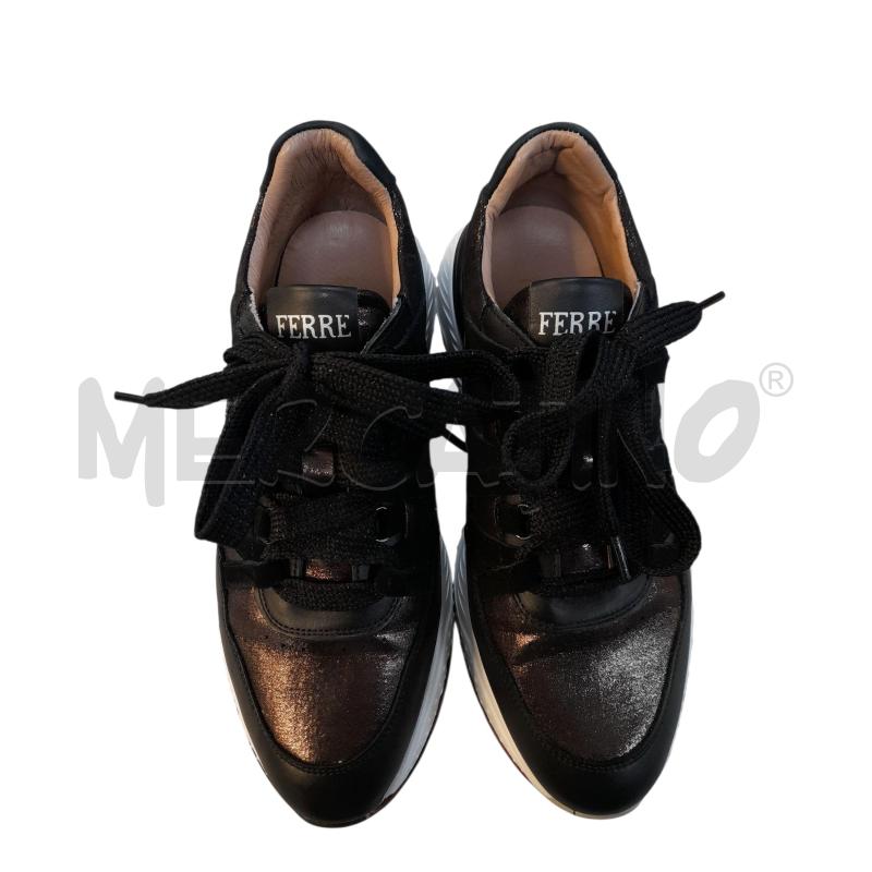SNEAKERS DONNA FERRE NERO ROSA METALLIZZATO CON LACCI | Mercatino dell'Usato Avigliana 1