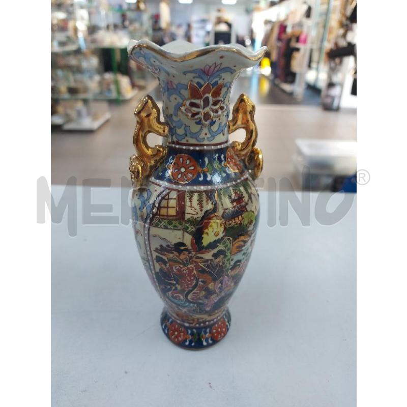 VASO CERAMICA CINESE DECORI BLU AZZURRO | Mercatino dell'Usato Avigliana 1