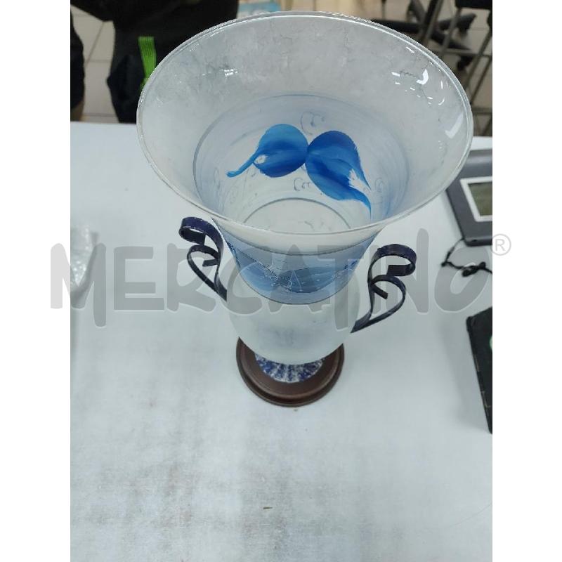 VASO MURANO CON SUPPORTO LEGNO/METALLO | Mercatino dell'Usato Avigliana 2