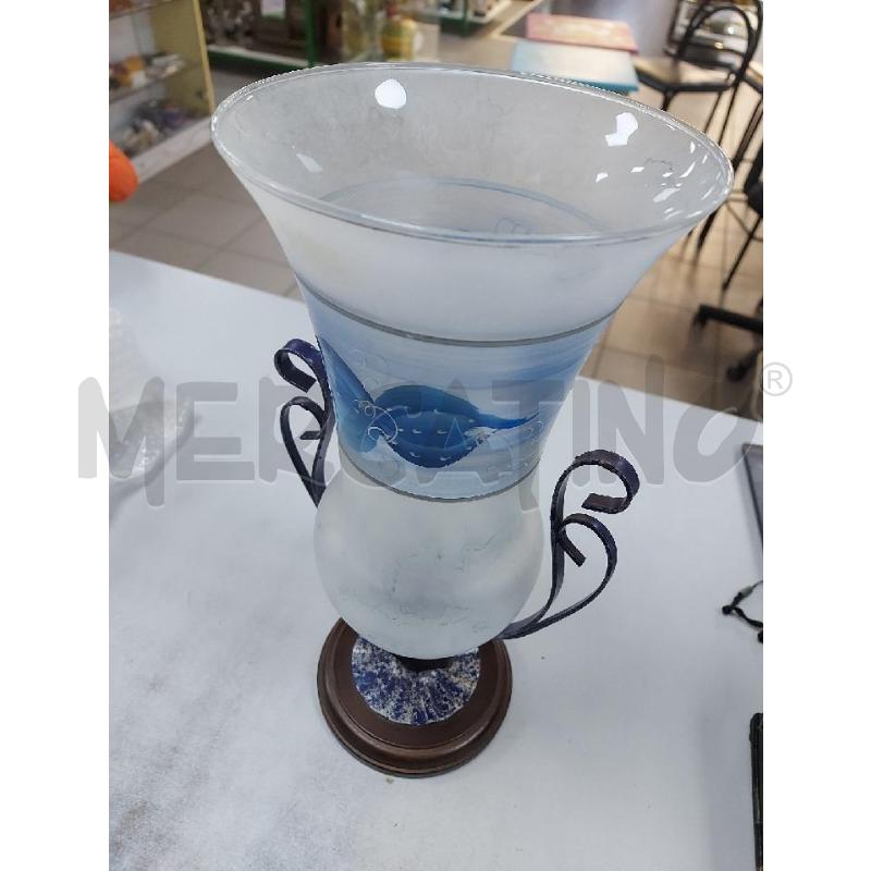 VASO MURANO CON SUPPORTO LEGNO/METALLO | Mercatino dell'Usato Avigliana 3