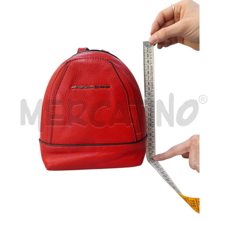 ZAINO MINI DONNA ROSSO PIQUADRO IN PELLE  | Mercatino dell'Usato Avigliana 4