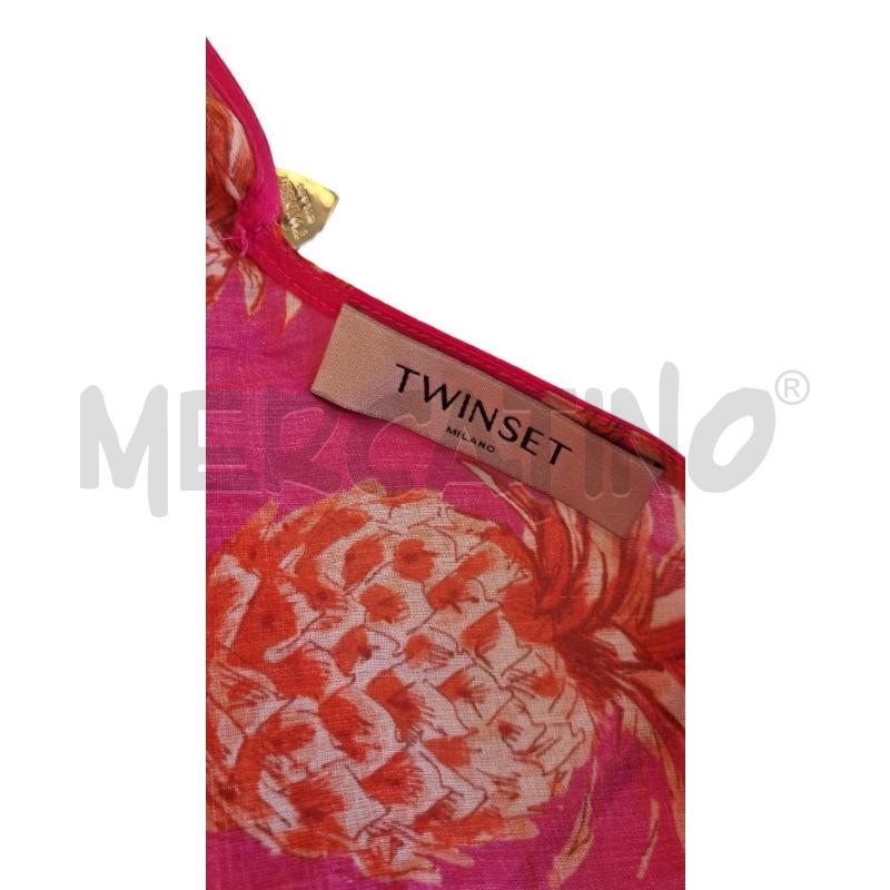 ABITO DONNA TWINSET LUNGO FUCSIA CON ANANAS + SOTTOVESTE FUCSIA | Mercatino dell'Usato Osasco 4