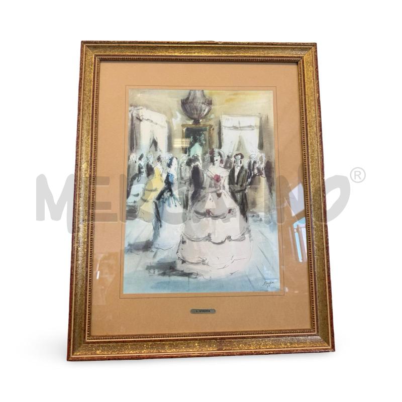 ACQUERELLO E CHINA LEONARDO STROPPA 28X34 SALA DA BALLO | Mercatino dell'Usato Osasco 1