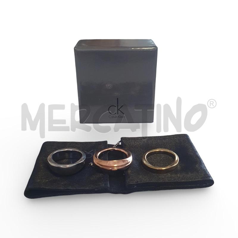 ANELLO DONNA CALVIN KLEIN TRE PEZZI ACCIAIO RAME E DORATO | Mercatino dell'Usato Osasco 2