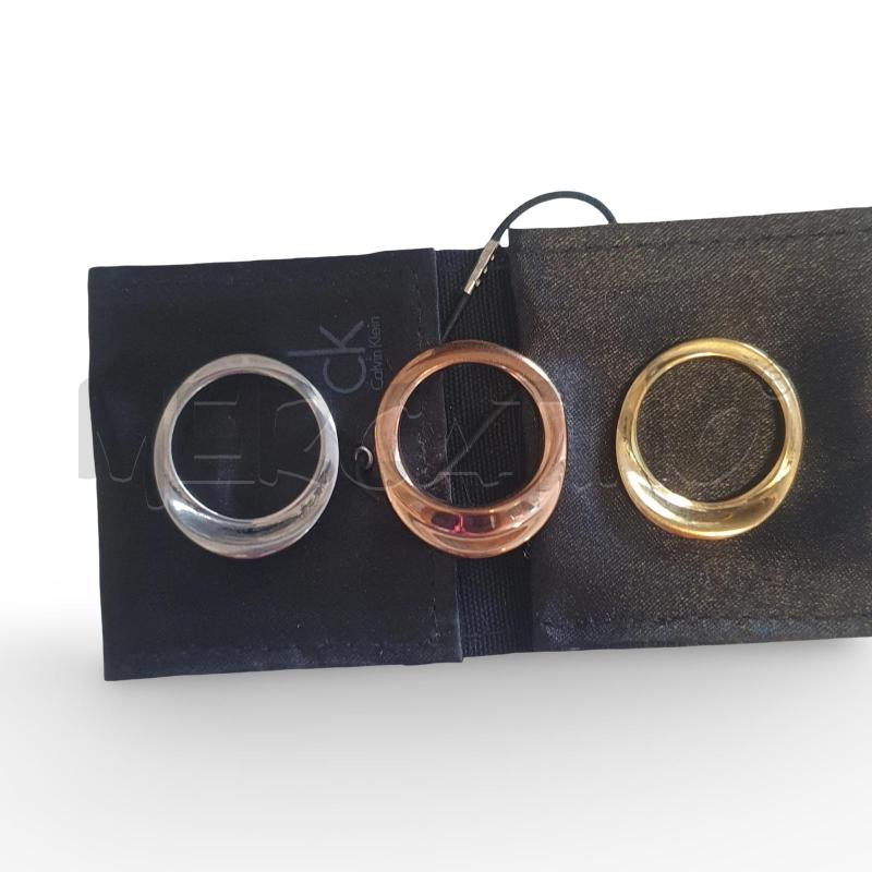 ANELLO DONNA CALVIN KLEIN TRE PEZZI ACCIAIO RAME E DORATO | Mercatino dell'Usato Osasco 3
