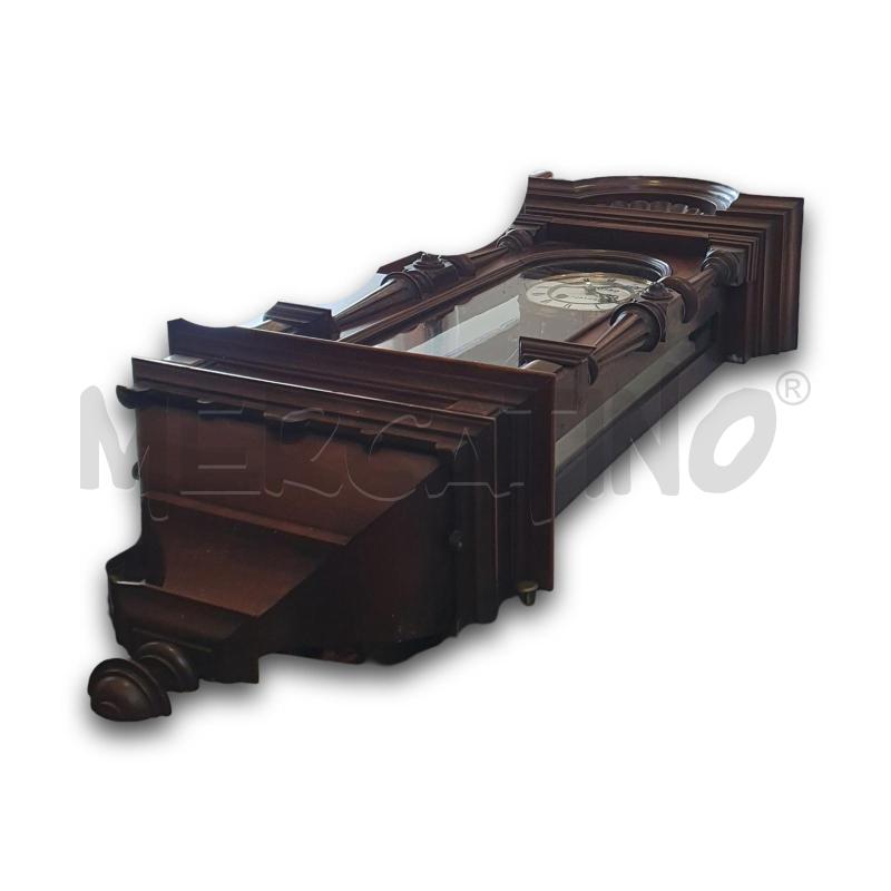 ANTICA PENDOLA IN NOCE INTAGLIATO A. ROSSO TORINO 93X35X18 CM | Mercatino dell'Usato Osasco 3