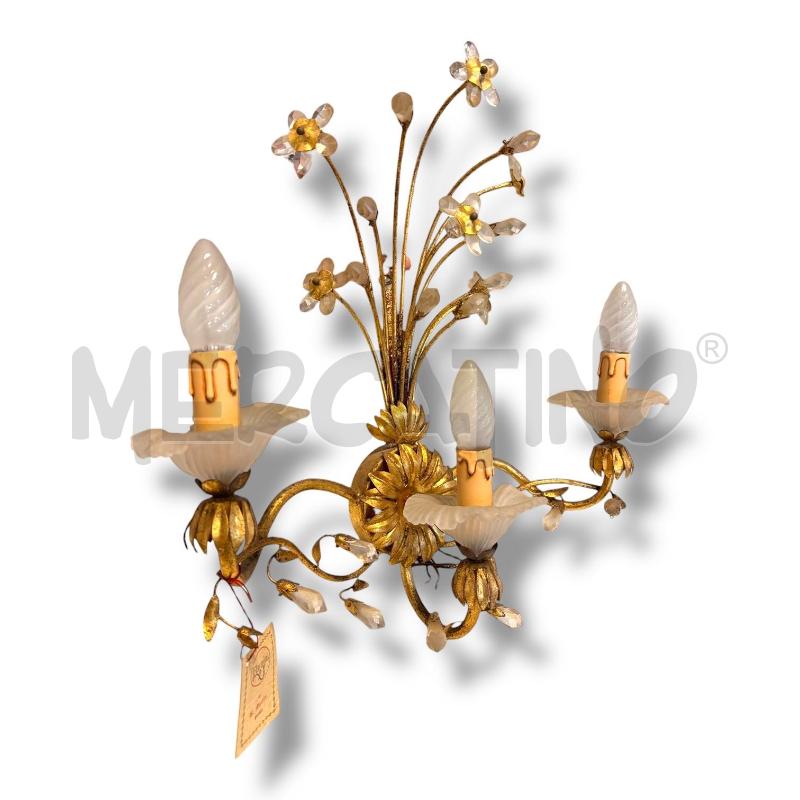 APPLIQUE 3 LUCI FLAMINA FIRENZE DORATA | Mercatino dell'Usato Osasco 1