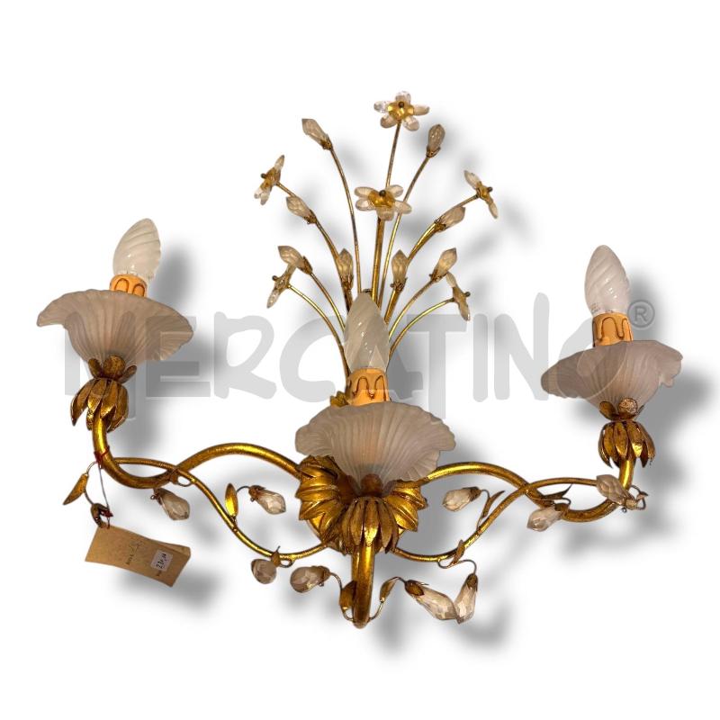 APPLIQUE 3 LUCI FLAMINA FIRENZE DORATA | Mercatino dell'Usato Osasco 3