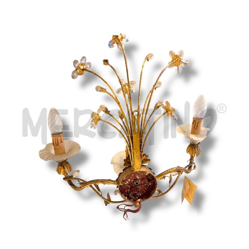 APPLIQUE 3 LUCI FLAMINA FIRENZE DORATA | Mercatino dell'Usato Osasco 4