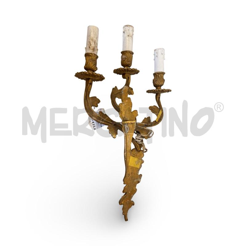 APPLIQUE 3 LUCI IN OTTONE | Mercatino dell'Usato Osasco 1