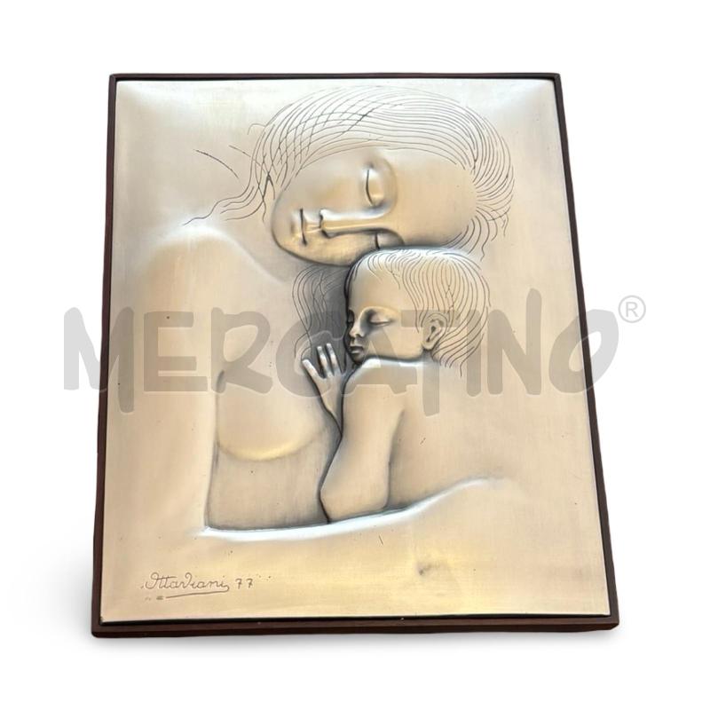 BASSORILIEVO OTTAVIANI ARG 925 MADONNA CON BAMBINO | Mercatino dell'Usato Osasco 1
