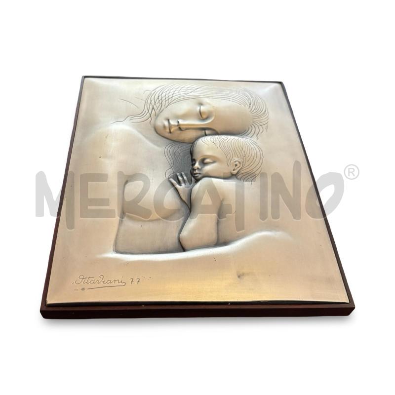 BASSORILIEVO OTTAVIANI ARG 925 MADONNA CON BAMBINO | Mercatino dell'Usato Osasco 2