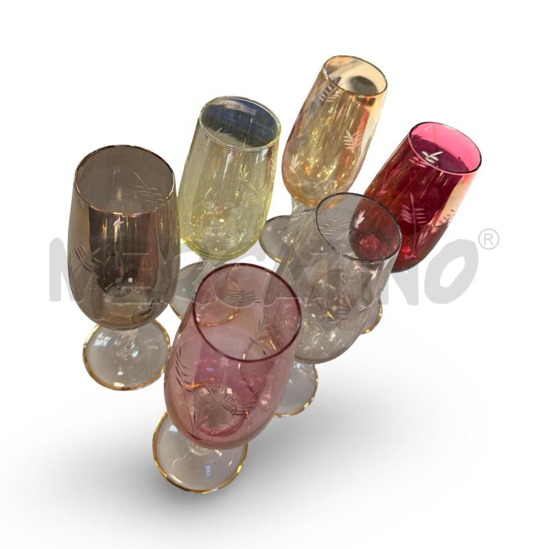 BICCHIERI PZ 6 CHAMPAGNE COLORATI | Mercatino dell'Usato Osasco 2