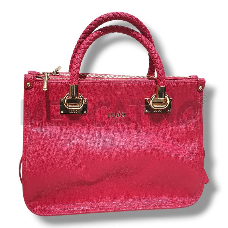 BORSA DONNA LIU JO ROSSO FRAGOLA CON 2 ZIP E TRACOLLA  | Mercatino dell'Usato Osasco 1