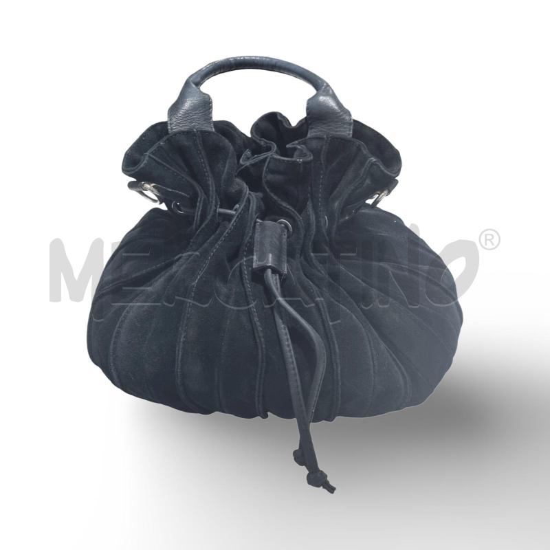 BORSA DONNA NERA PELLE SCAMOSCIATA NERA  | Mercatino dell'Usato Osasco 1