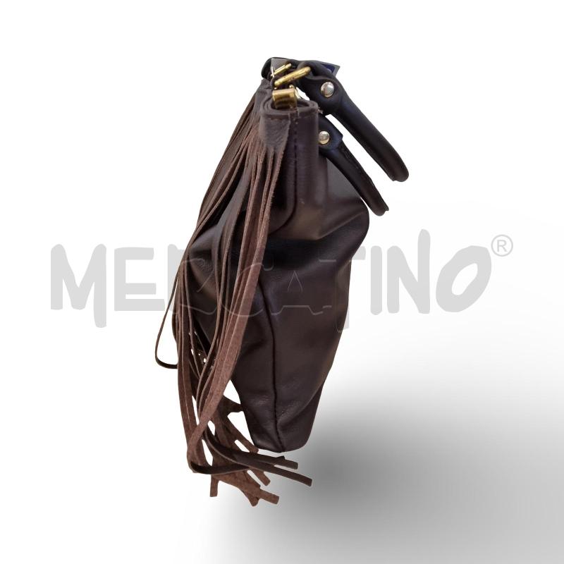 BORSA DONNA PELLE MARRONE CON FRANGE | Mercatino dell'Usato Osasco 3