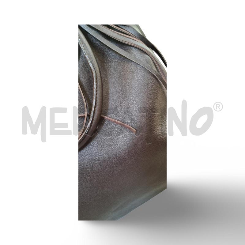 BORSA DONNA PELLE MARRONE CON FRANGE | Mercatino dell'Usato Osasco 4