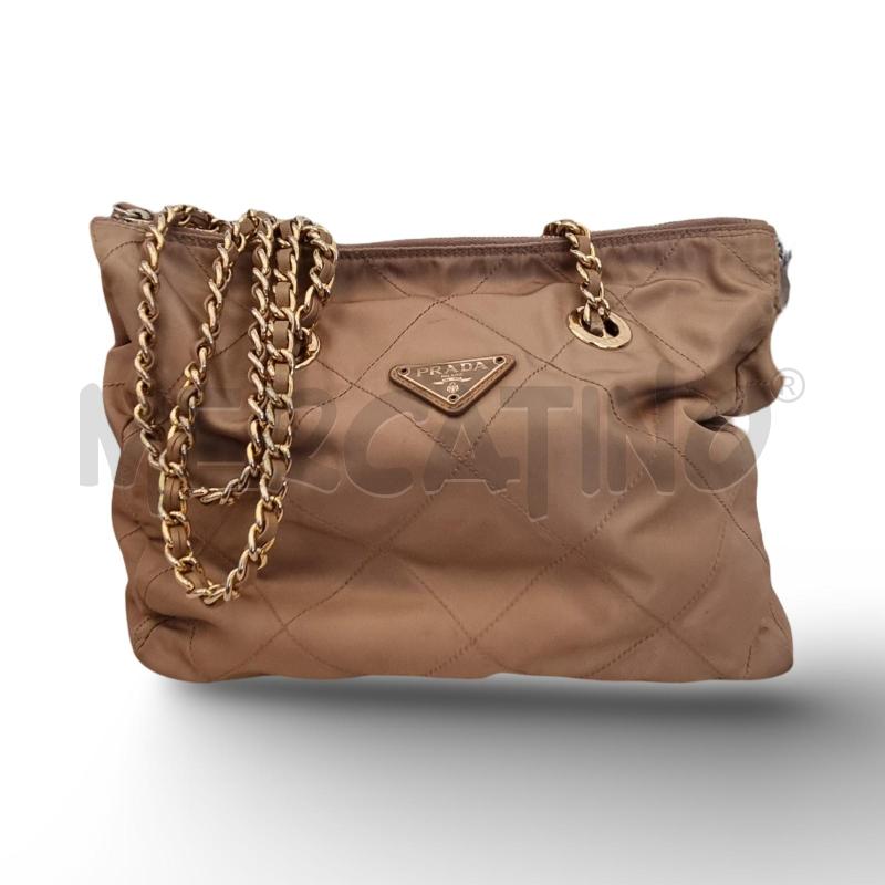 BORSA DONNA PRADA BEIGE CATENELLA TESSUTO  | Mercatino dell'Usato Osasco 1