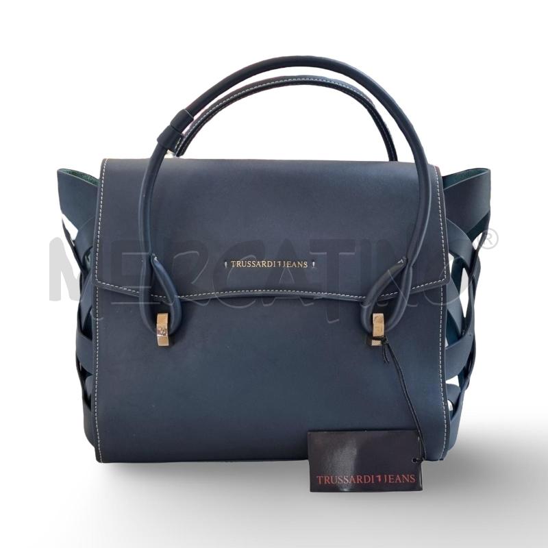 BORSA DONNA TRUSSARDI JEANS TRACOLLA BLU | Mercatino dell'Usato Osasco 1