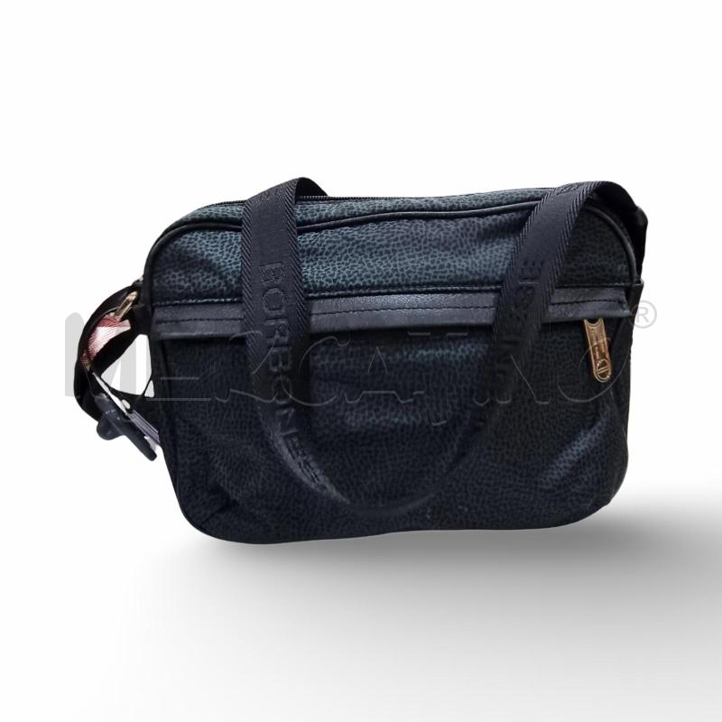 BORSA DONNA  BORBONESE NERA TRACOLLA LUNGA | Mercatino dell'Usato Osasco 1