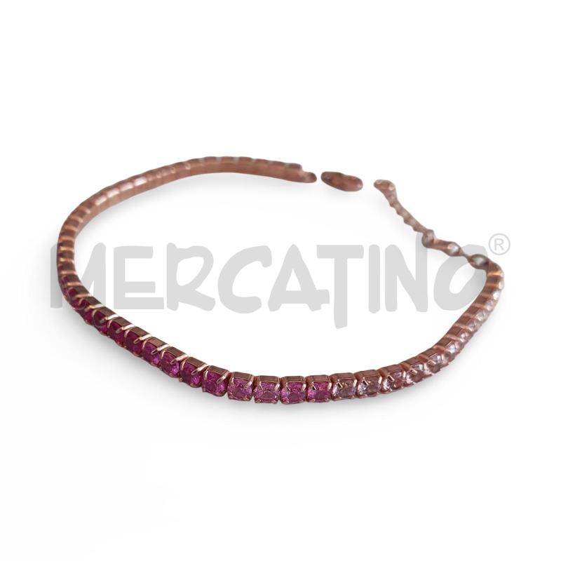 BRACCIALETTO TENNIS DEGRADE' ROSA ARG DORATO | Mercatino dell'Usato Osasco 2