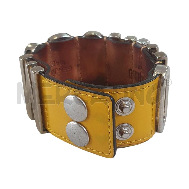 BRACCIALE MOSCHINO SCRITTA ACCIAIO SU PELLE GIALLA NO SCATOLA | Mercatino dell'Usato Osasco 3