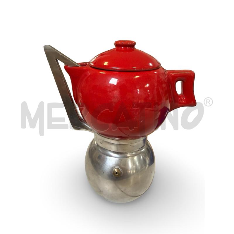 CAFFETTIERA LAVEN CERAMICA ROSSA BASE METALLO | Mercatino dell'Usato Osasco 1