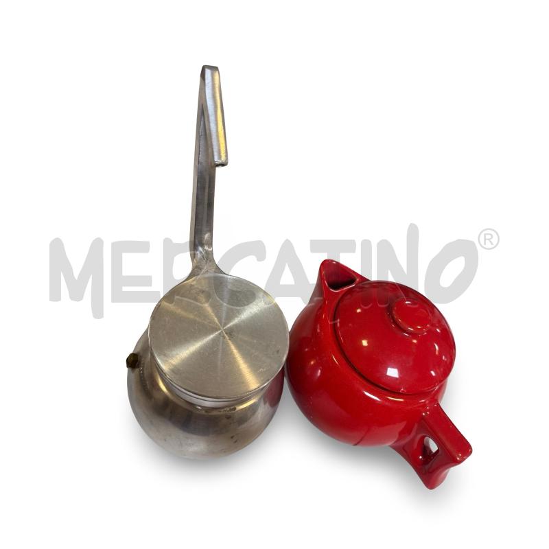 CAFFETTIERA LAVEN CERAMICA ROSSA BASE METALLO | Mercatino dell'Usato Osasco 2