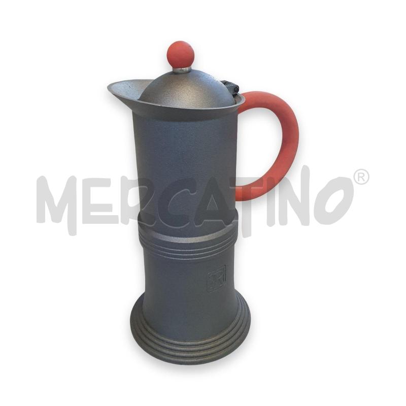 CAFFETTIERA SHERATON GRIGIA MANICO E POMELLO ROSSO | Mercatino dell'Usato Osasco 1
