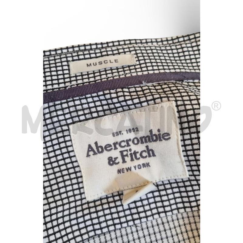 CAMICIA UOMO ABERCROMBIE BIANCA QUADRETTI NERI MANICA LUNGA  | Mercatino dell'Usato Osasco 4