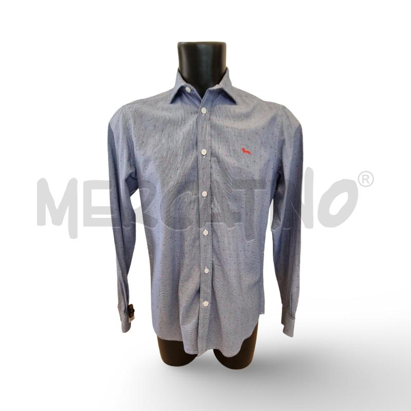 CAMICIA UOMO HARMONT&BLAINE QUADRETTO BLU E BIANCO INSERTI ROSSI  | Mercatino dell'Usato Osasco 1