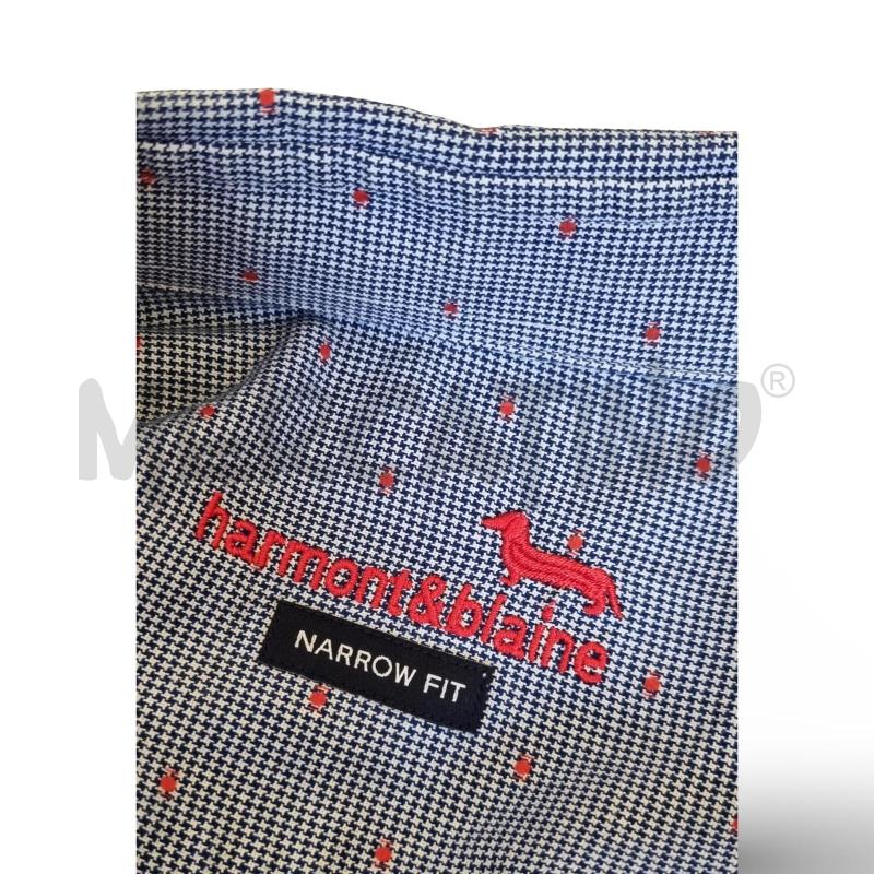 CAMICIA UOMO HARMONT&BLAINE QUADRETTO BLU E BIANCO INSERTI ROSSI  | Mercatino dell'Usato Osasco 4