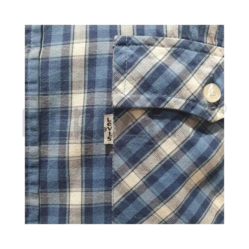 CAMICIA UOMO LEVIS QUADRETTI BIANCA E CELESTE  | Mercatino dell'Usato Osasco 3