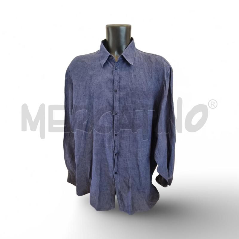 CAMICIA UOMO MANICA LUNGA TRUSSARDI BLU LINO | Mercatino dell'Usato Osasco 1