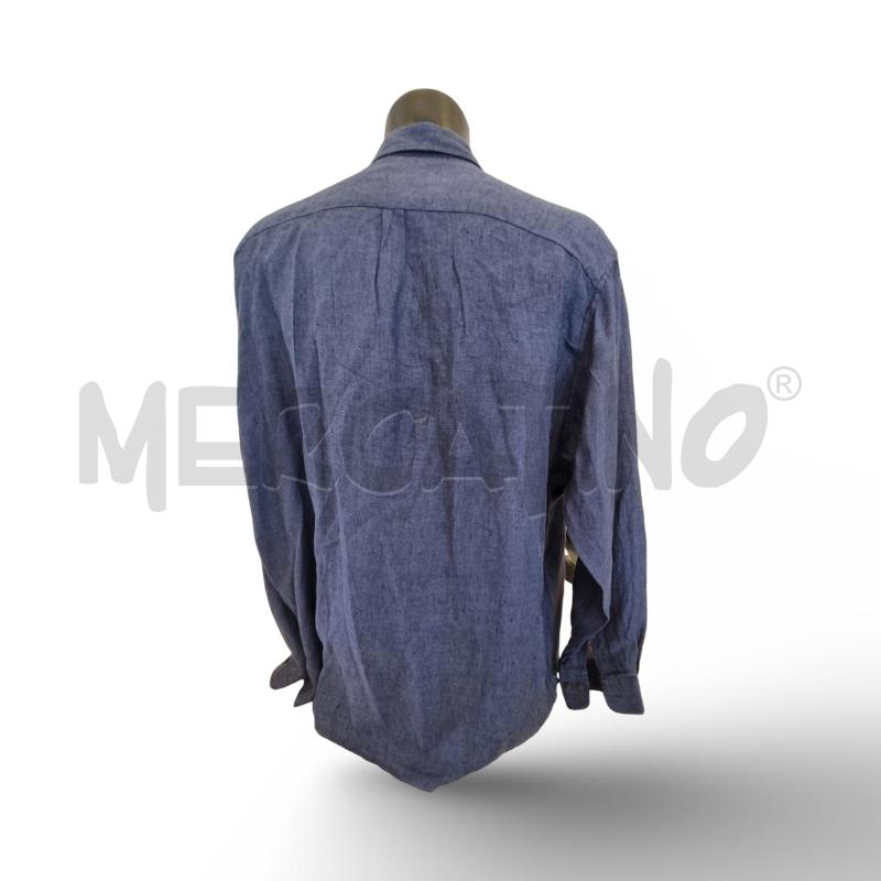 CAMICIA UOMO MANICA LUNGA TRUSSARDI BLU LINO | Mercatino dell'Usato Osasco 2