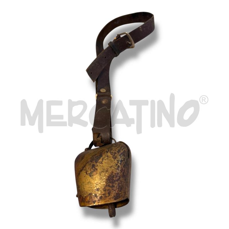 CAMPANACCIO OTTONE DECORO FLOREALE LACCIO CUOIO | Mercatino dell'Usato Osasco 1