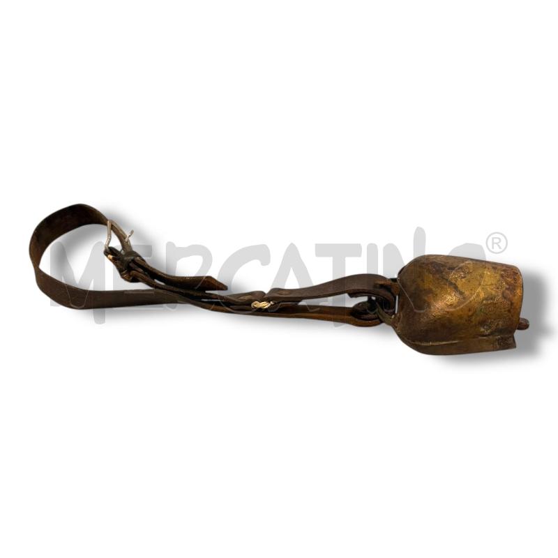 CAMPANACCIO OTTONE DECORO FLOREALE LACCIO CUOIO | Mercatino dell'Usato Osasco 2