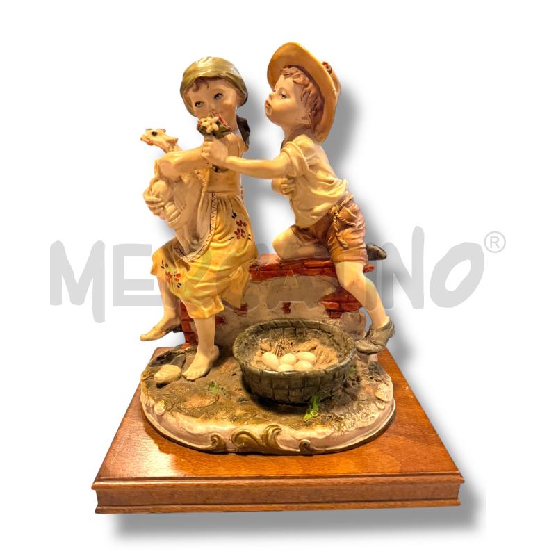 CAPODIMONTE CONTADINELLI CON GALLINA ALTEZZA 23 CM | Mercatino dell'Usato Osasco 1