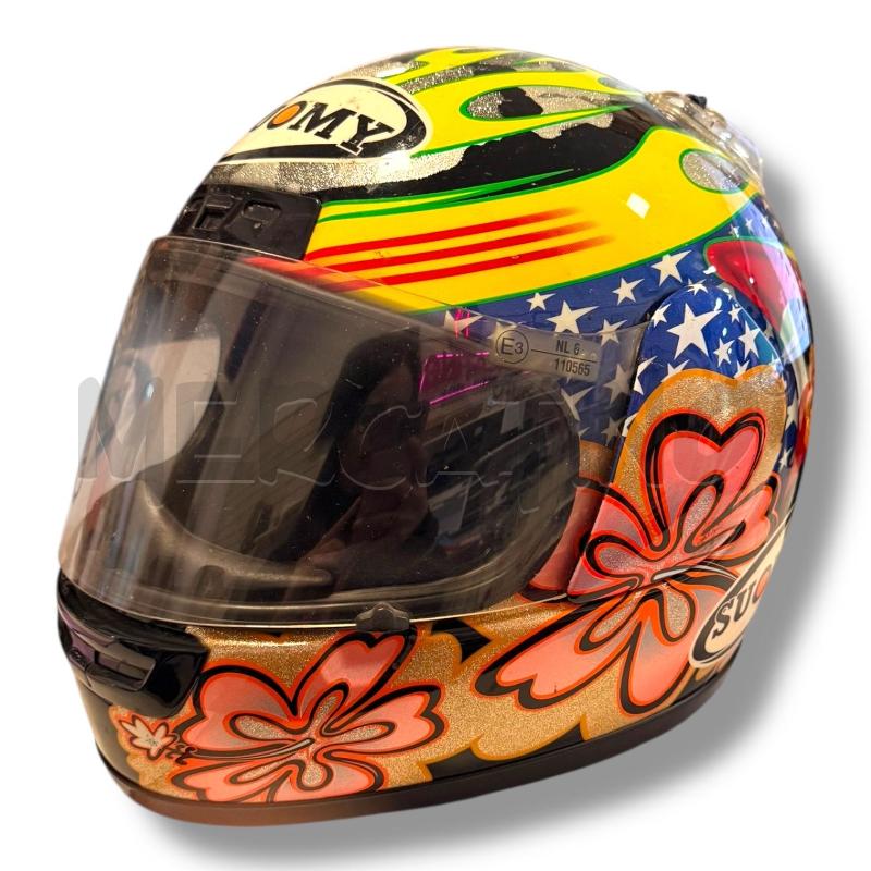 CASCO MOTO SUOMY RACING GEAR FIORI ARANCIONI  | Mercatino dell'Usato Osasco 1