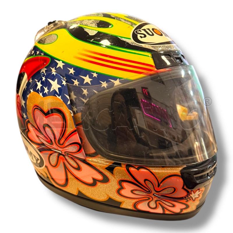 CASCO MOTO SUOMY RACING GEAR FIORI ARANCIONI  | Mercatino dell'Usato Osasco 2