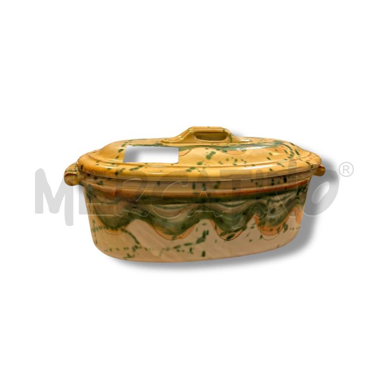 CASSERUOLA 2 MANICI IN TERRACOTTA SMALTATA 41X20 | Mercatino dell'Usato Osasco 1