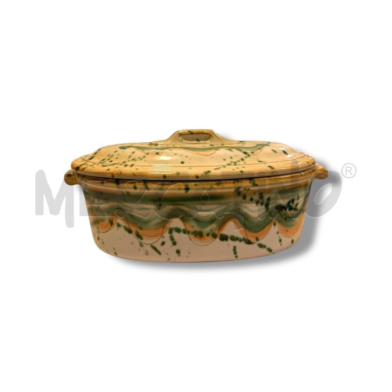 CASSERUOLA 2 MANICI IN TERRACOTTA SMALTATA 41X20 | Mercatino dell'Usato Osasco 5