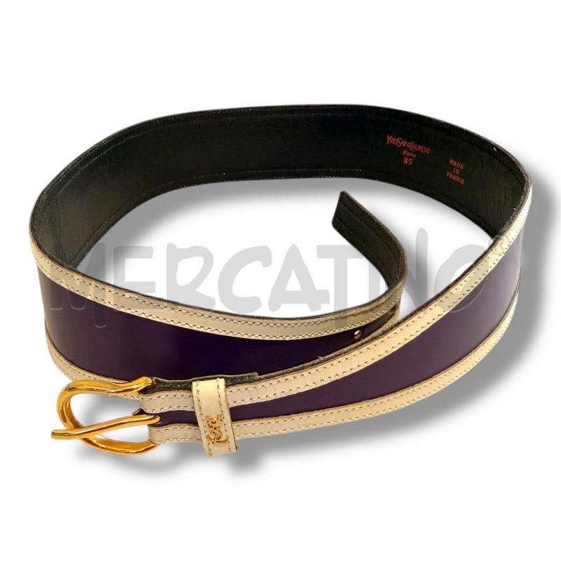 CINTURA DONNA YSL VIOLA BIANCO MIS 85 | Mercatino dell'Usato Osasco 1